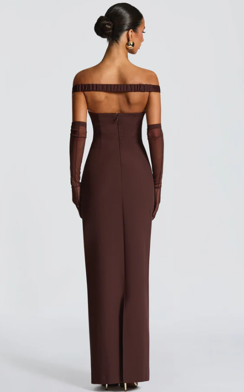 Abigail Maxi Dress - Plum Brown