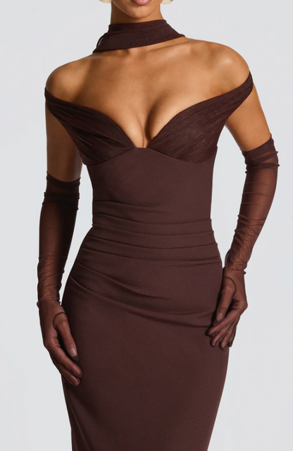 Abigail Maxi Dress - Plum Brown
